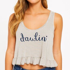 The Elizabeth Chronicles NOLA Dawlin’ Cropped Ruffle Tank